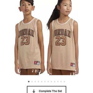 Jordan Kids' Tan Mesh Basketball Jersey